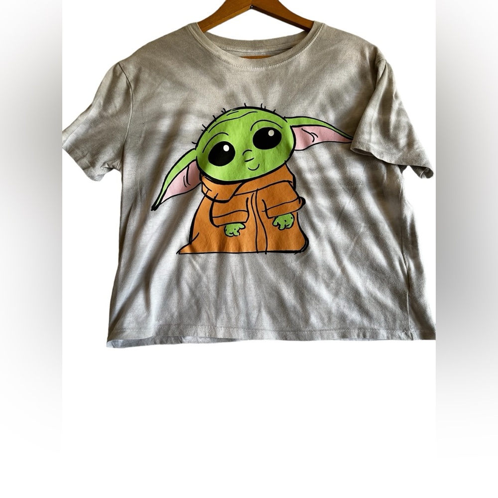 STARS WARS BABY YODA TIDE DYE CROP TOP SZ (7-9)